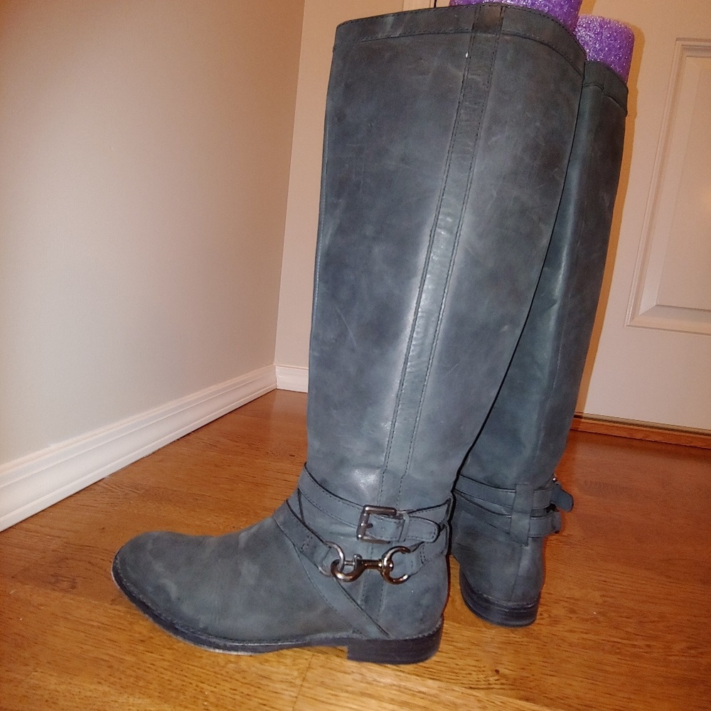 Coach Marlena black leather riding boots size 7.5B EUC